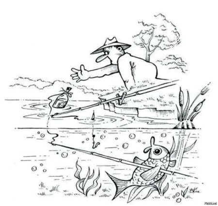 Рыбалка карикатуры