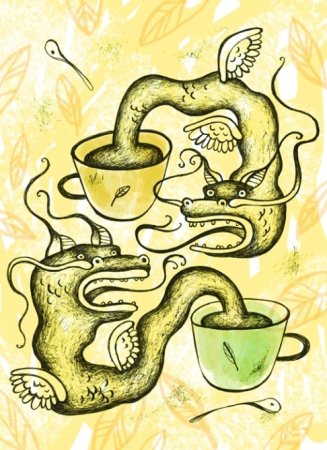 Чайный дракон иллюстрации