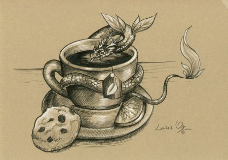 Дракон с кофе