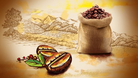 Кофейные зерна абстракция