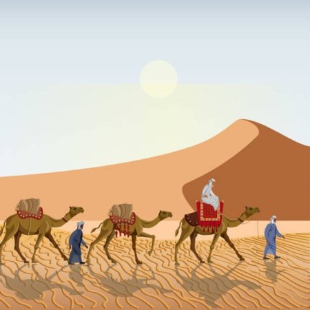 Караван в пустыне вектор