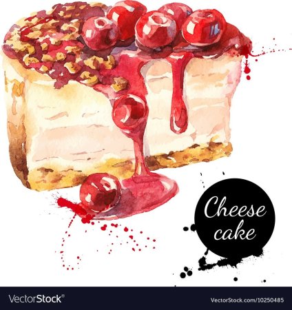 Пирожное с вишней скетч