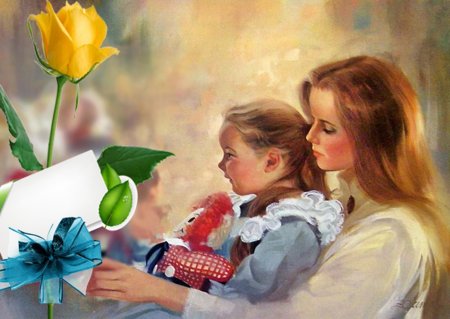 Открытка мама с ребенком