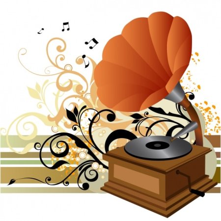 Граммофон с нотами