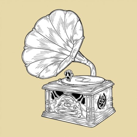 Радиоприемник патефон вектор