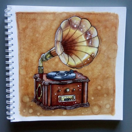 Граммофон акварель