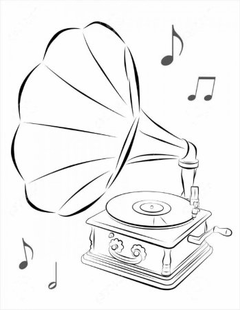 Граммофон раскраска