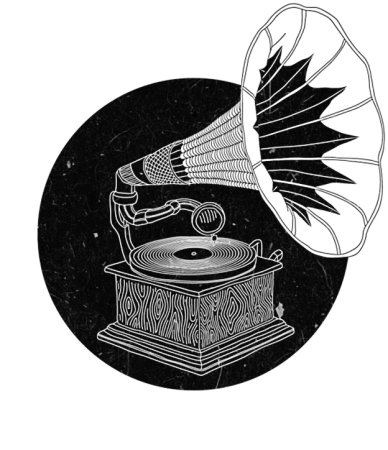 Патефон иллюстрация