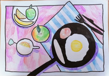 Декоративная композиция с яичницей