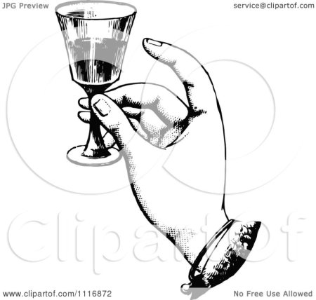 Рука с рюмкой вектор