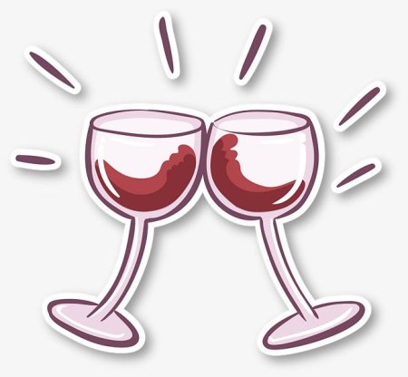 Стикеры с фужерами