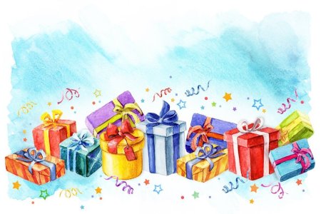 Подарок акварель