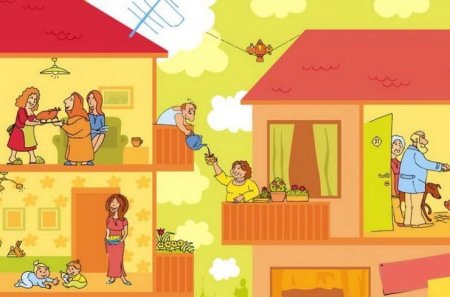 Рисунки детей - соседи по дому