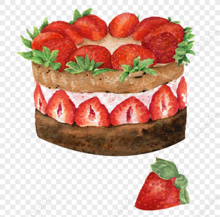 Пирожное с клубникой