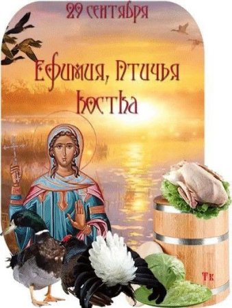 Народный календарь 29 сентября Ефимия Птичья Костка