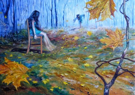 Художник Wlodzimierz Kuklinski 2 осень и женщина
