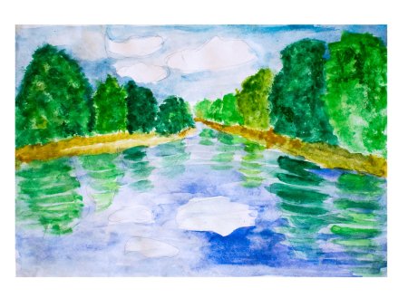 Детские рисунки реки Урал