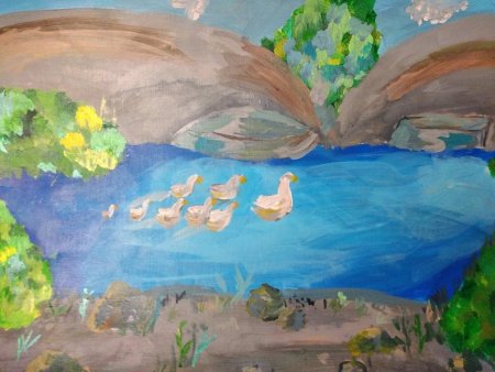 Река Урал рисунок