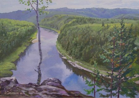 Художник Самохвалов картины пейзажист реки Сибири
