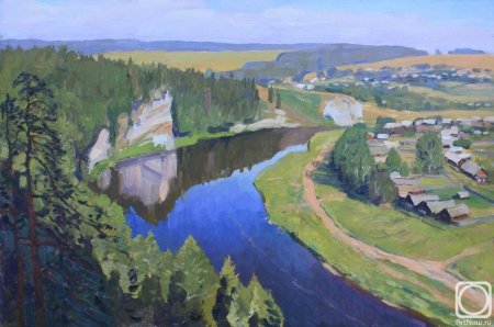 Река Чусовая живопись маслом