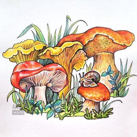 Рисунки грибов