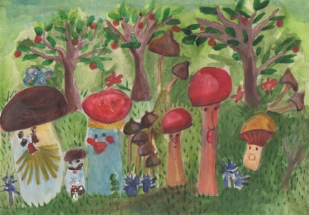 Рисование грибы ягоды