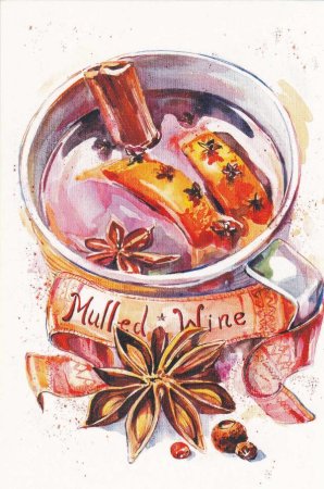 Глинтвейн акварель