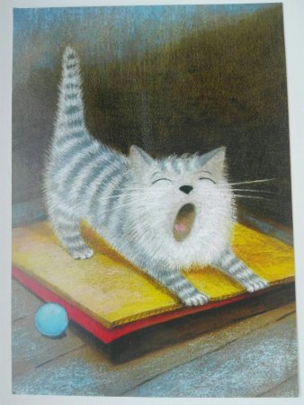 Прикольный кот пастелью