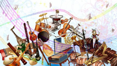 Музыкальные инструменты фон