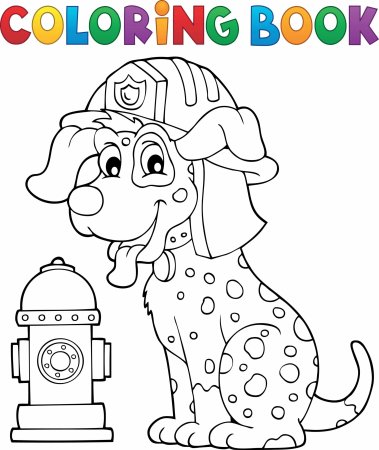 Разукрашка пожарные собаки