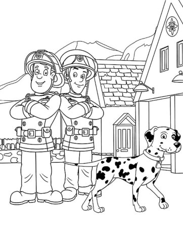 Пожарные собаки раскраска