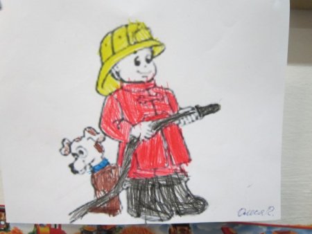 Рисование пожарного в старшей группе
