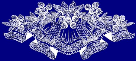 Вологодское кружево на синем фоне