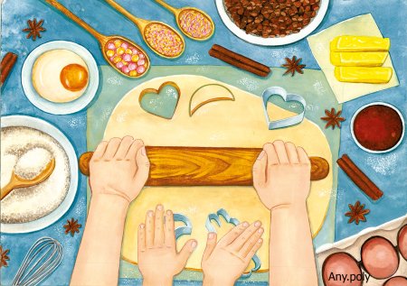 Картина пекут печенье