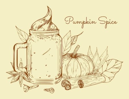 Стакан кофе рисунок тыква