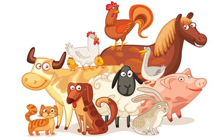 Мультяшные животные вместе