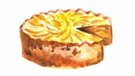 Грушевый пирог на белом фоне