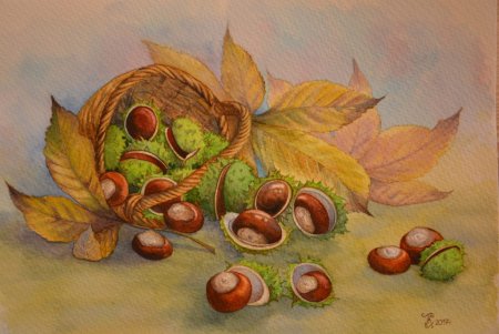 Натюрморт с каштанами
