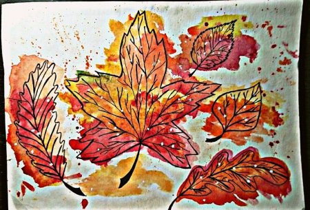 Рисование осенних листьев