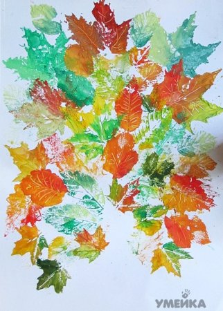«Осенние листья» (Отпечатки листьев) дети