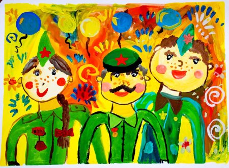 Рисунки детей ДШИ май Победы