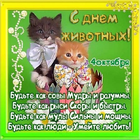 Поздравления с днём животных