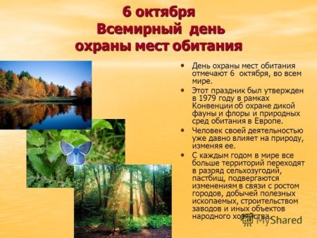 Всемирный день охраны мест обитаний