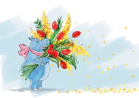 8 Марта акварель