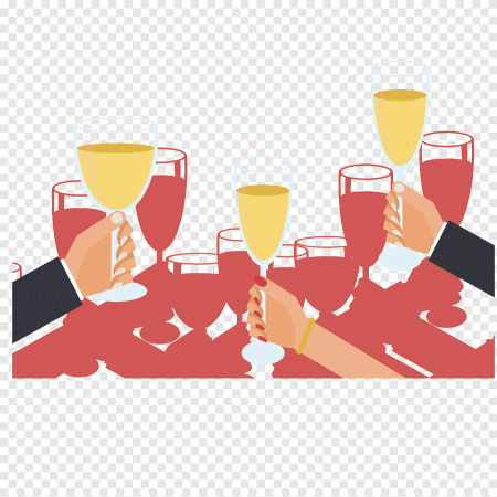 Корпоратив с бокалами вектор