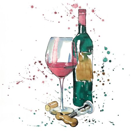 Бутылка вина на белом фоне