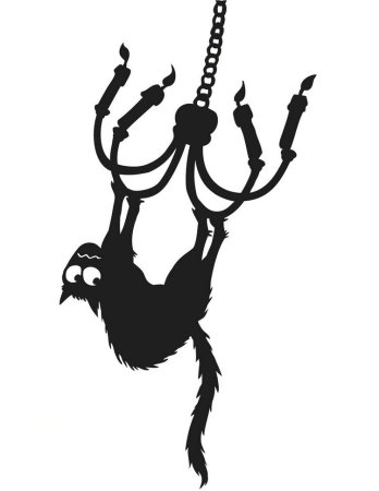 Силуэт висящего кота