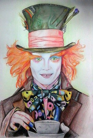 Шляпник Алиса в стране чудес портрет