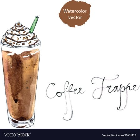 Кофе-фраппе акварелью