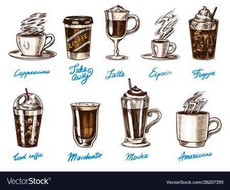 Стакан капучино рисунок